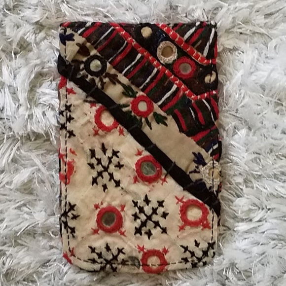 Boho Tapestry & Leather Card Holder - Picture 2 of 3